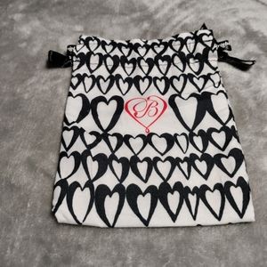 Brighton Cloth Storage Jewelry Bag Drawstring Pouch Bold Heart